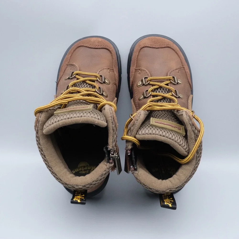 Dr Martens Raffe Panel Boot J Kids Brown Leather Suede Hiking Style Size 3 US